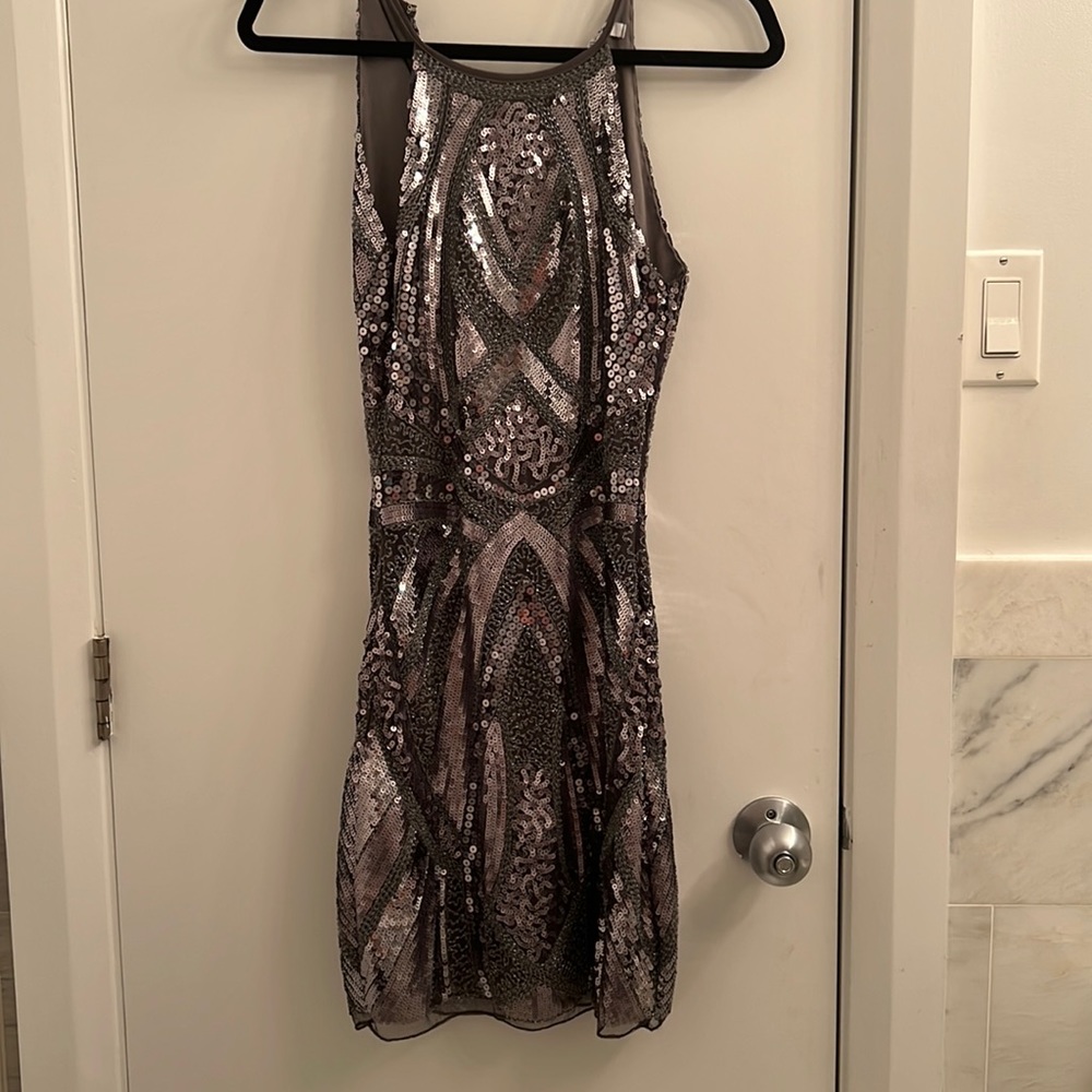 Gray sequin dress
